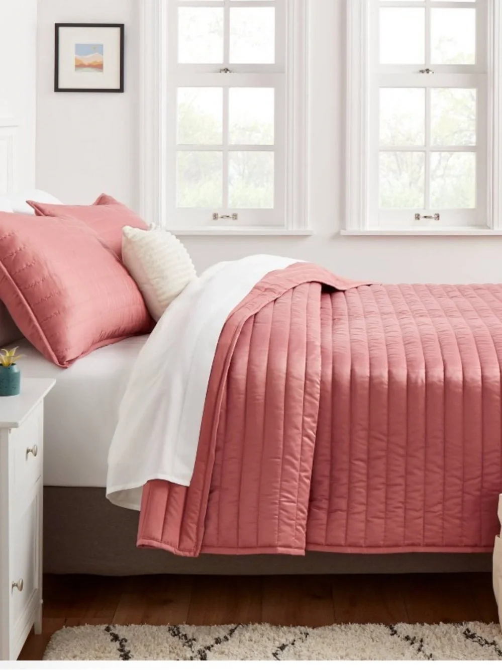Twin Room Essentials Quilted Coverlet in Rose